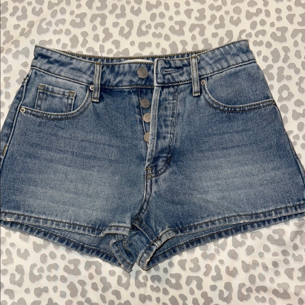 PacSun Blue Jean Shorts High-Waisted Cut-Off